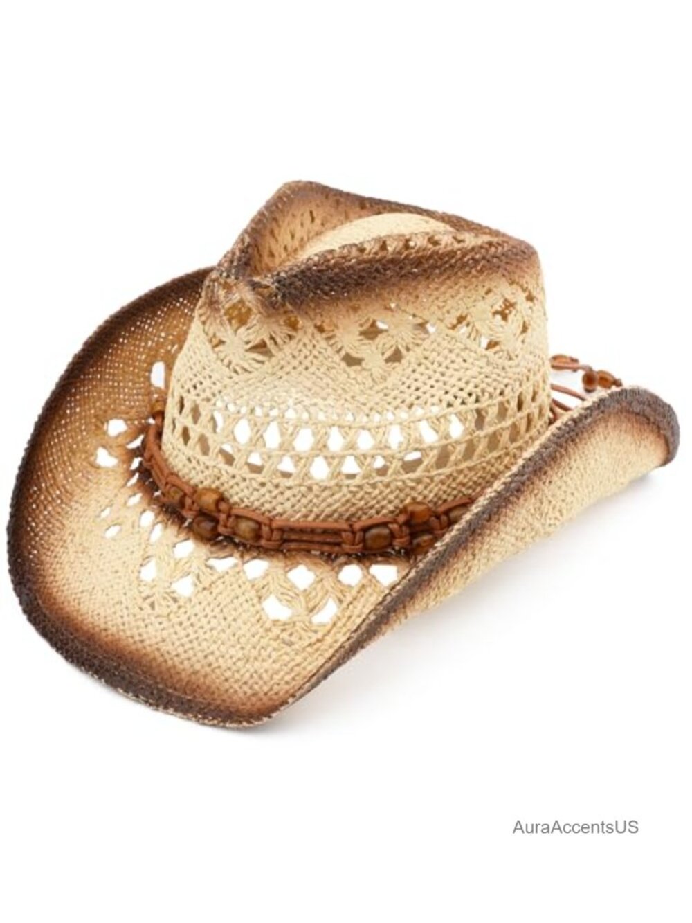 Straw Western Cowboy Hat Adjustable One Size Unisex Costume Party
